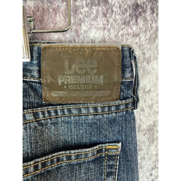 LEE Jeans Mens 40x32 Regular Straight Leg Blue Denim Vintage cowboy skater casua - Picture 9 of 11